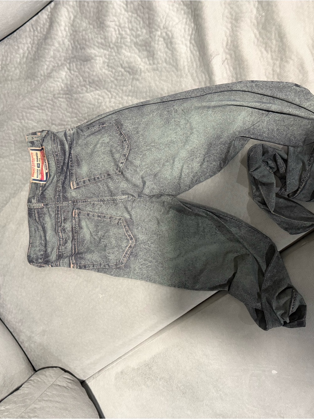 Diesel Women's Washed Gray High-Rise Jeans